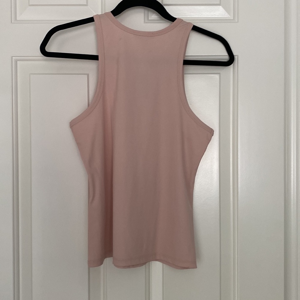Bar III - Light Pink Ribbed Racerback Tank Top - Picture 4 of 5
